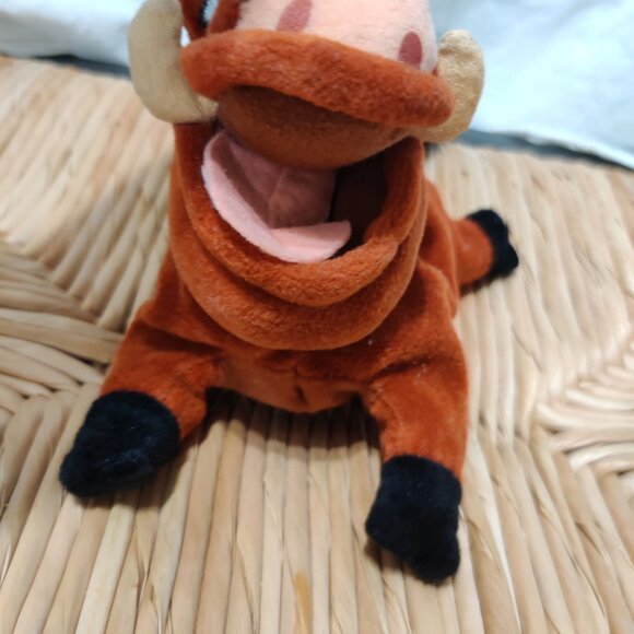 Disney Lion King Pumbaa Plush 4" Bean Bag Toy Brown Black Mane Tusks Stuffed - Picture 4 of 7